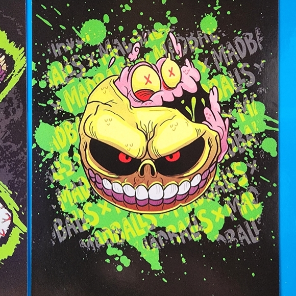 Set of 12 Mad Balls Vending Machine Stickers, Complete Set - Picture 5 of 6